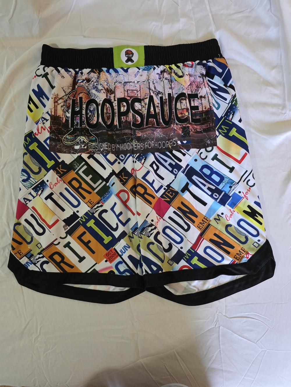 HOOPSAUCE Multicolor Graphic Basketball Shorts Mens XL